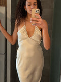 Jolly Heavy Sateen Dress - Champagne