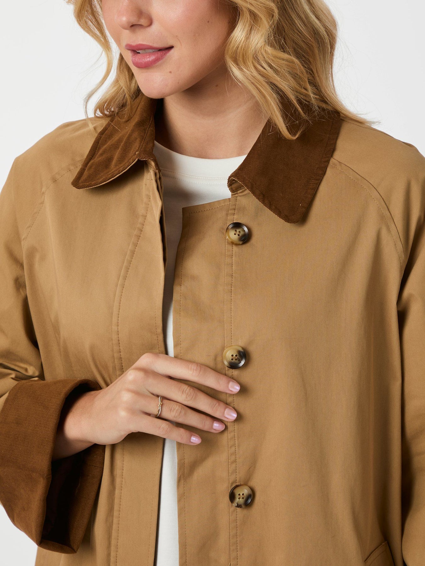 Anneli Cord Coat - Dark Tan