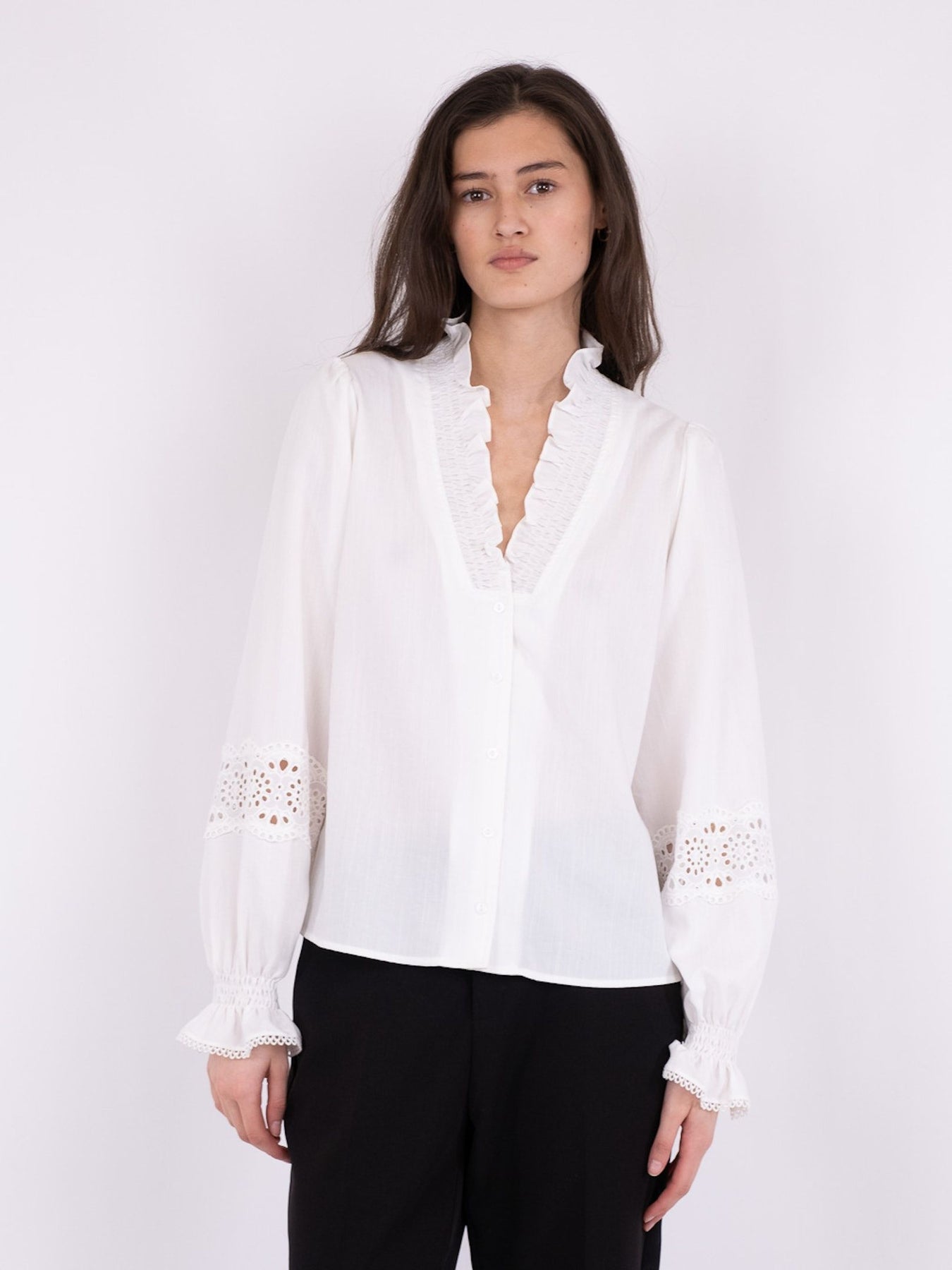 Brielle Insert Blouse - Off White
