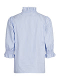 Briony Mix Stripe Blouse - Light Blue