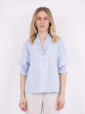 Briony Mix Stripe Blouse - Light Blue