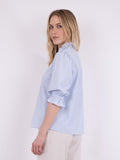 Briony Mix Stripe Blouse - Light Blue