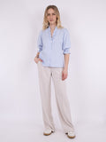 Briony Mix Stripe Blouse - Light Blue