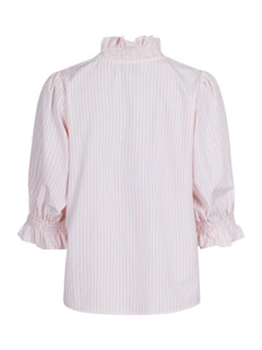 Briony Mix Stripe Blouse - Light Pink