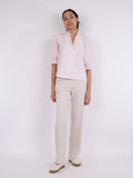 Briony Mix Stripe Blouse - Light Pink