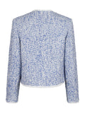 Toulouse Pattern Boucle Jacket - Dusty Blue