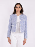 Toulouse Pattern Boucle Jacket - Dusty Blue