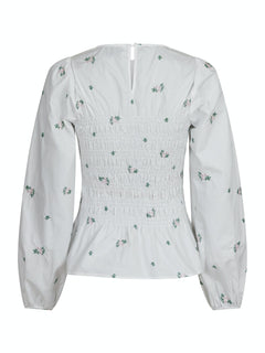 Alberta Clean Flower Blouse - White