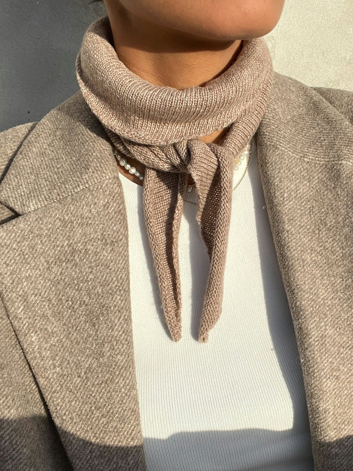 Misty Knit Halsduk - Beige Melange