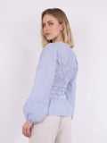 Alberta Slim Stripe Blouse - Blue