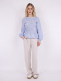 Alberta Slim Stripe Blouse - Blue