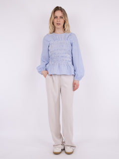 Alberta Slim Stripe Blouse - Blue