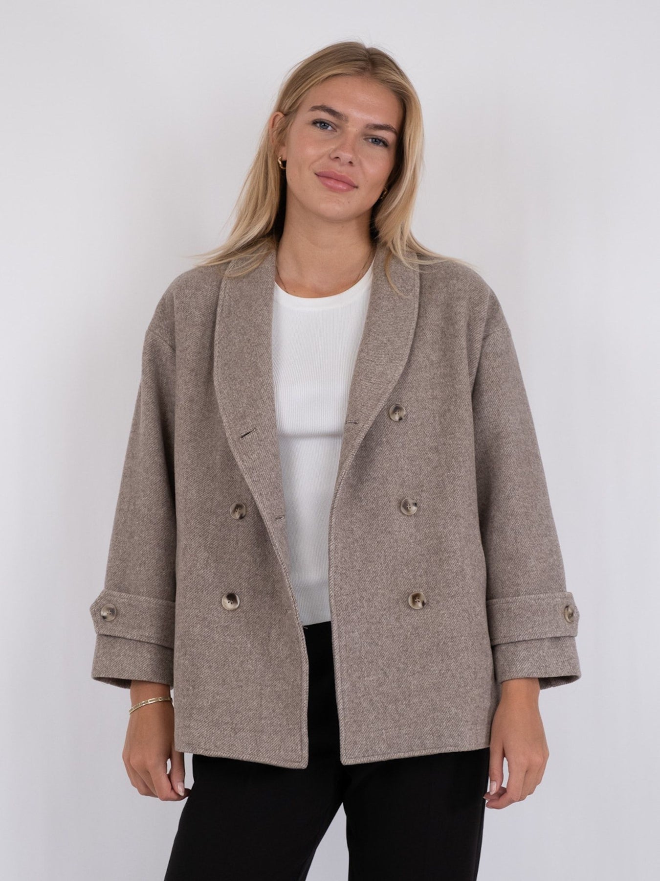 Pippa Twill Jacket - Sand Melange
