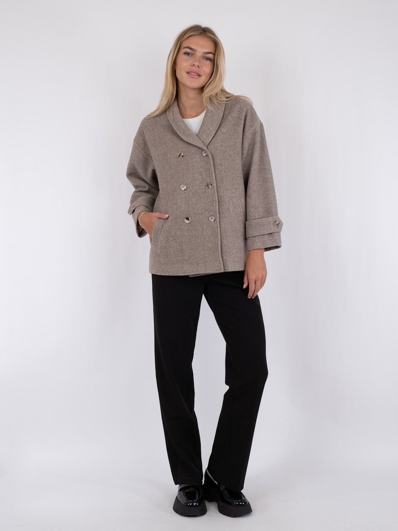 Pippa Twill Jacket - Sand Melange
