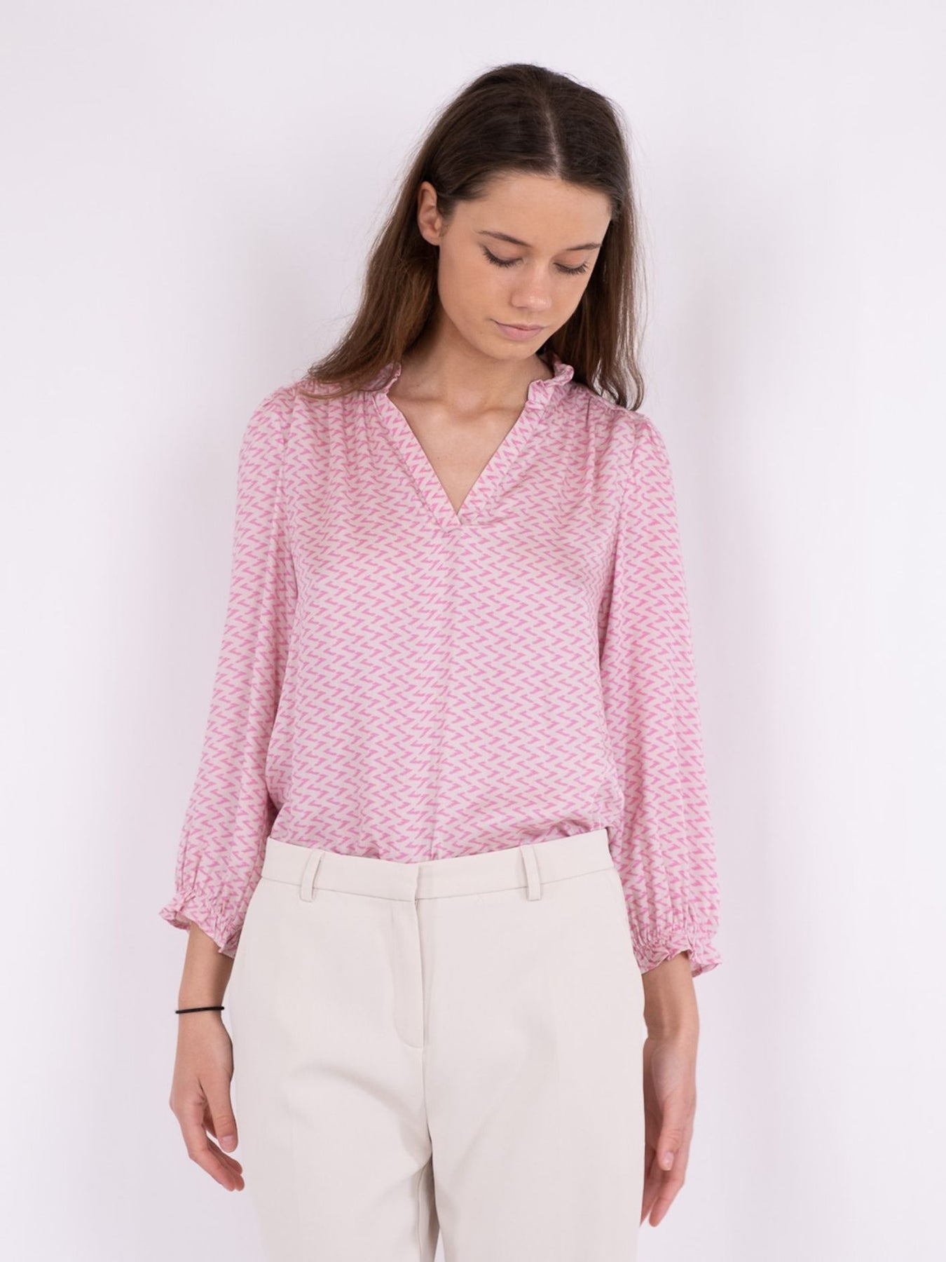 Tara Line Switch Blouse - Pink