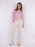 Tara Line Switch Blouse - Pink