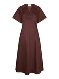 Illana Poplin Dress - Vinröd