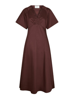 Illana Poplin Dress - Burgundy