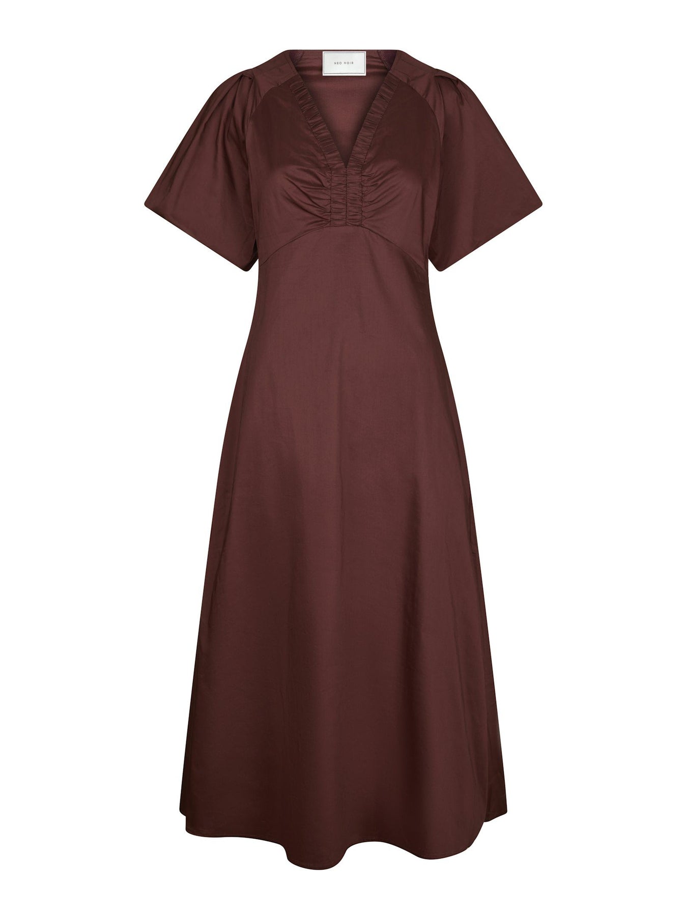 Illana Poplin Dress - Vinröd