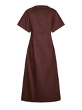 Illana Poplin Dress - Vinröd
