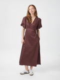 Illana Poplin Dress - Vinröd