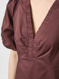 Illana Poplin Dress - Vinröd