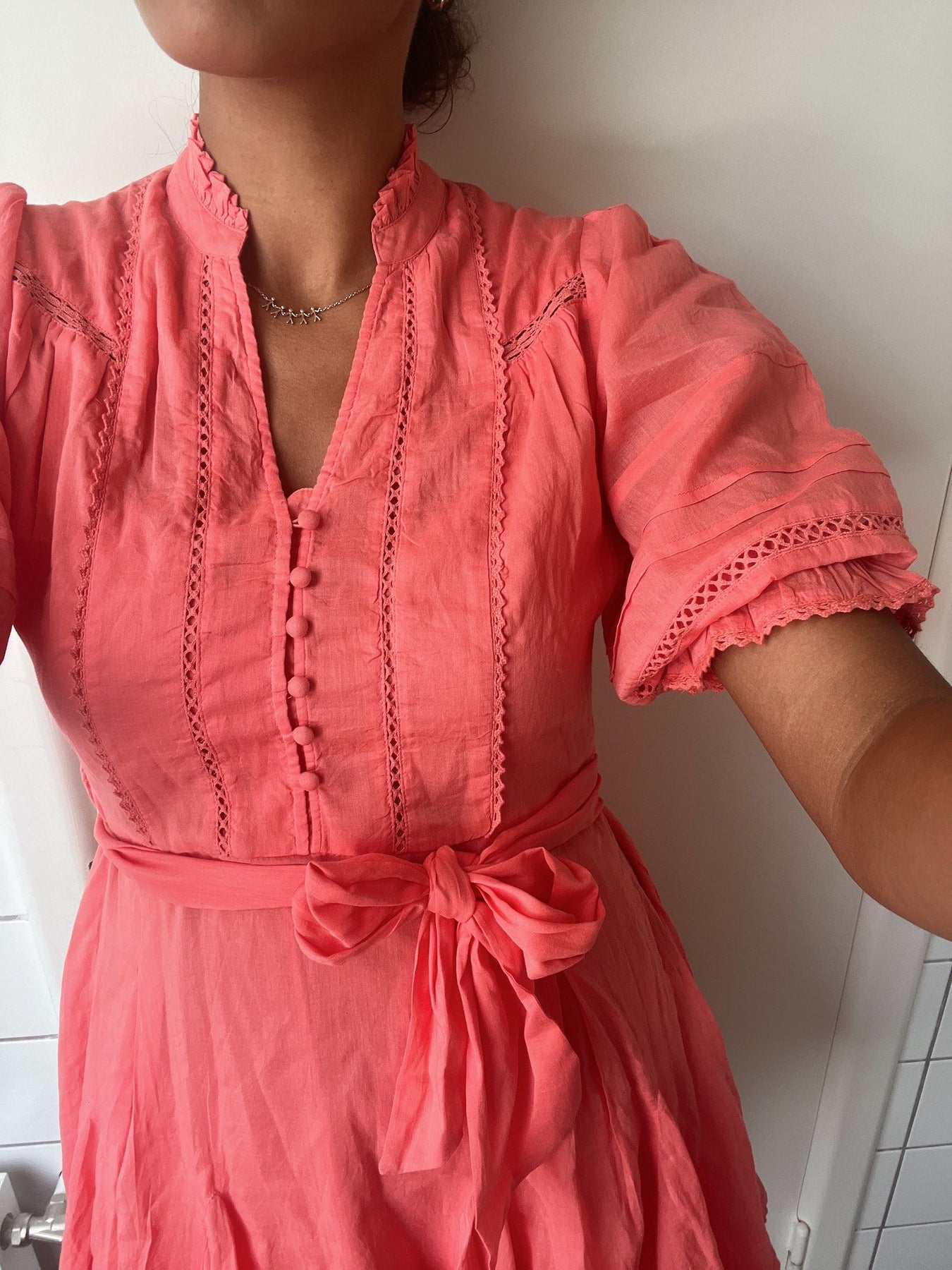 Rigitta S Voile Dress - Coral