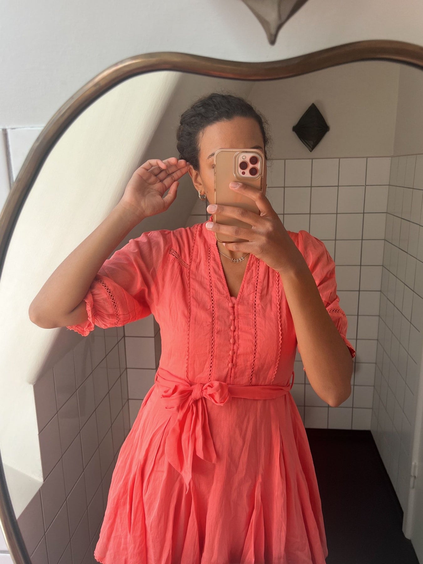 Rigitta S Voile Dress - Coral