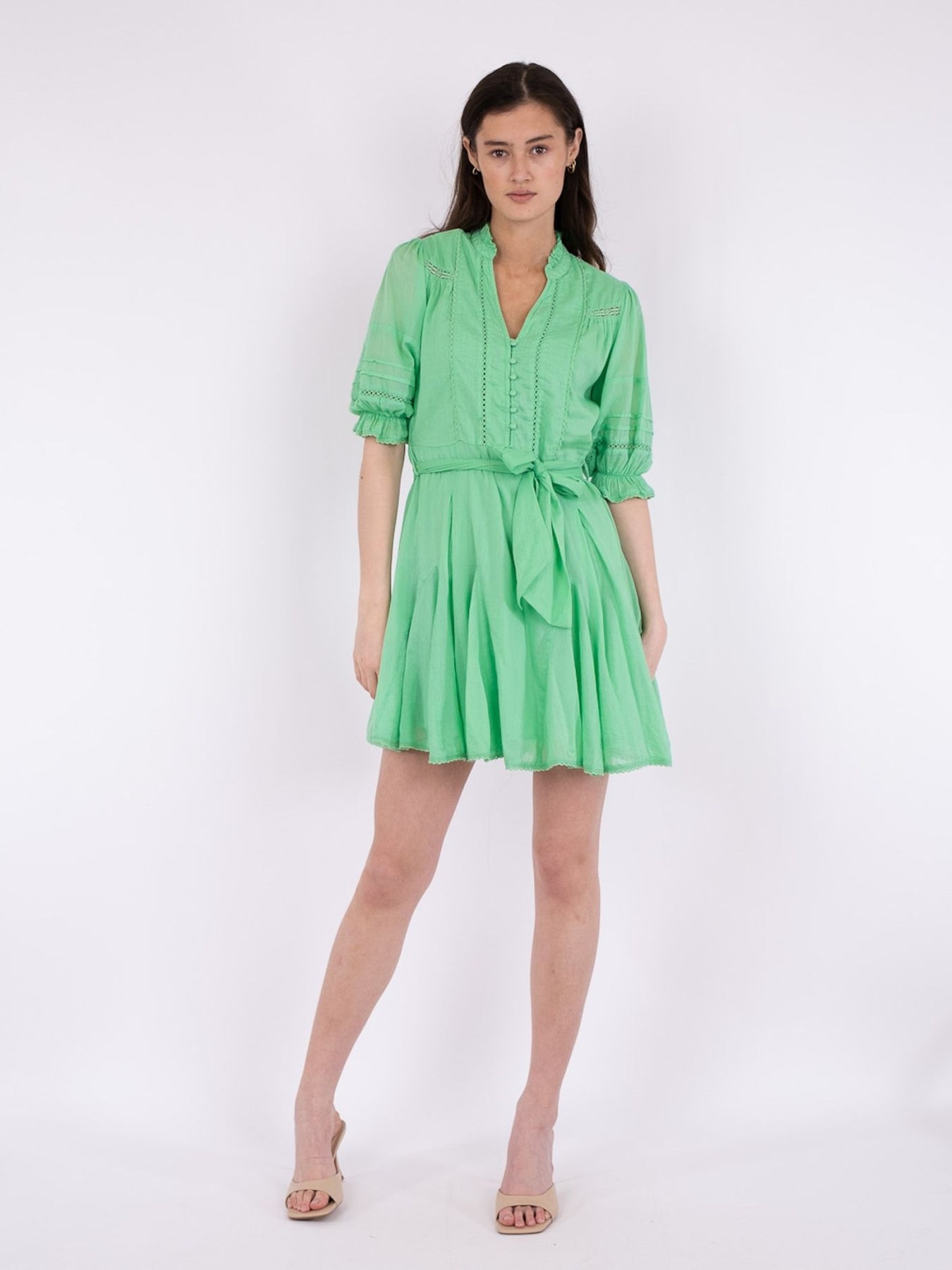 Rigitta S Voile Dress - Apple Green
