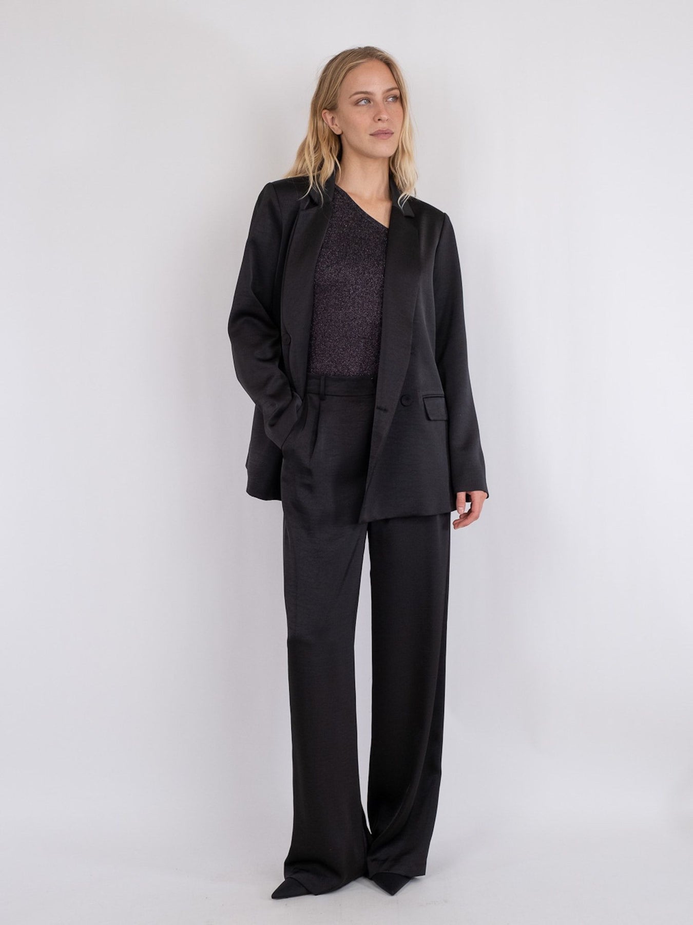 Jardin Heavy Sateen Blazer - Black