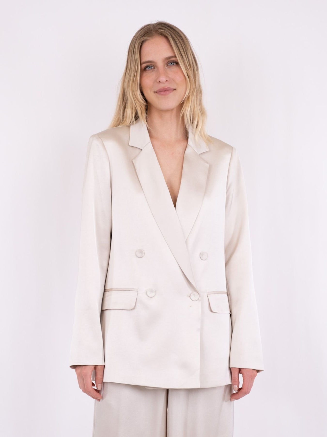 Jardin Heavy Sateen Blazer - Ivory