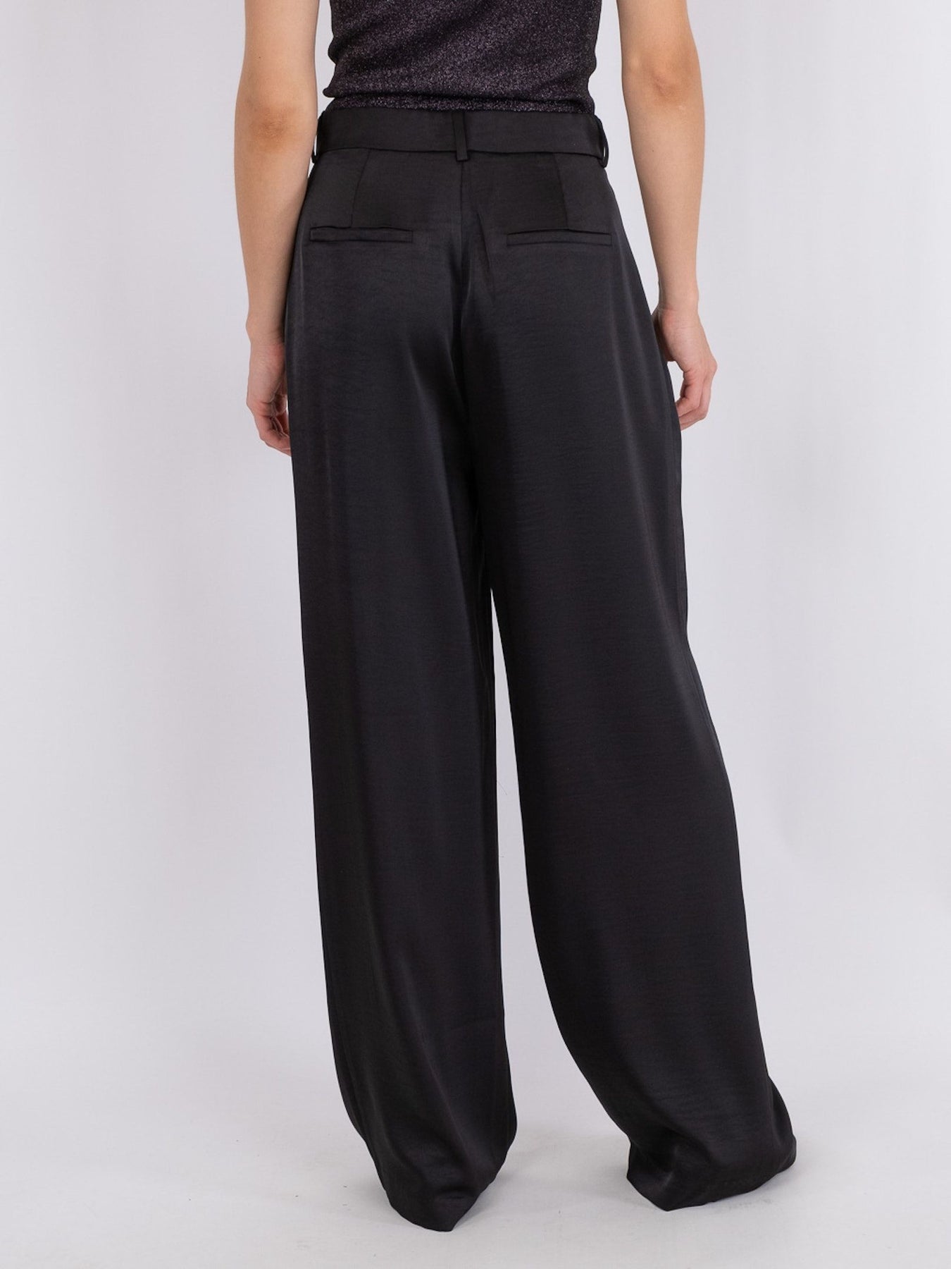 Alessandra Heavy Sateen Pants - Black