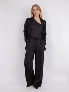 Alessandra Heavy Sateen Pants - Black