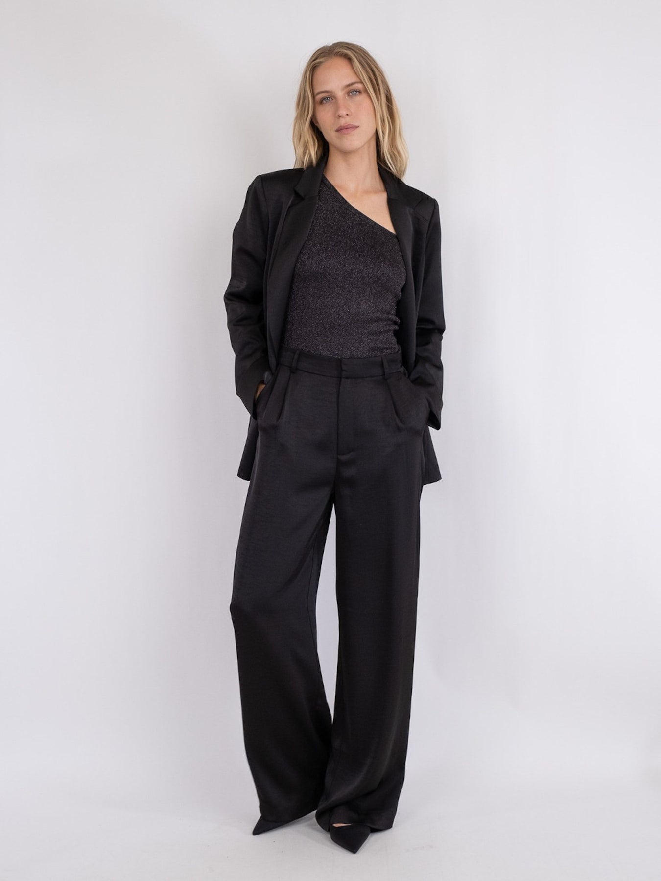 Alessandra Heavy Sateen Pants - Black