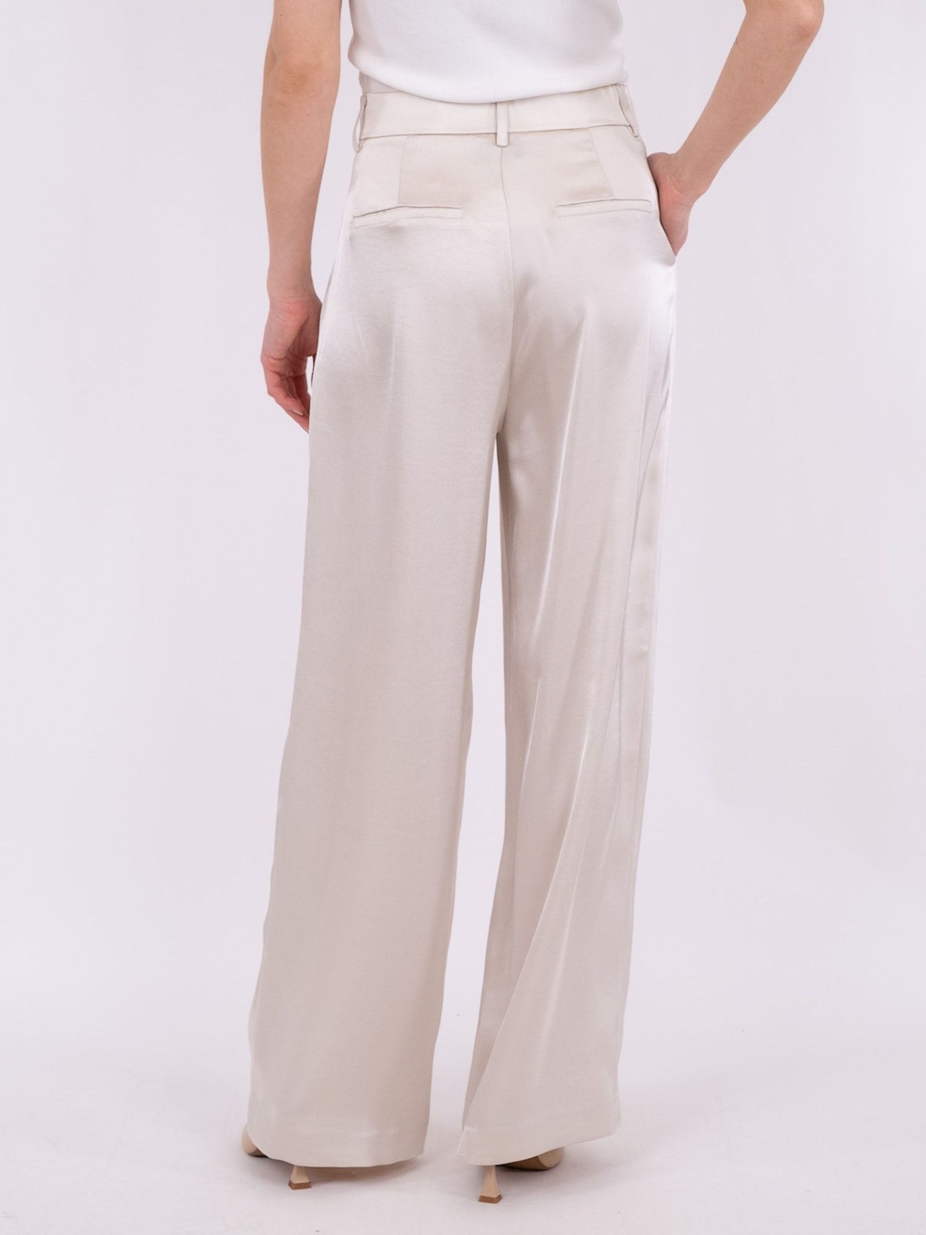 Alessandra Heavy Sateen Pants - Ivory
