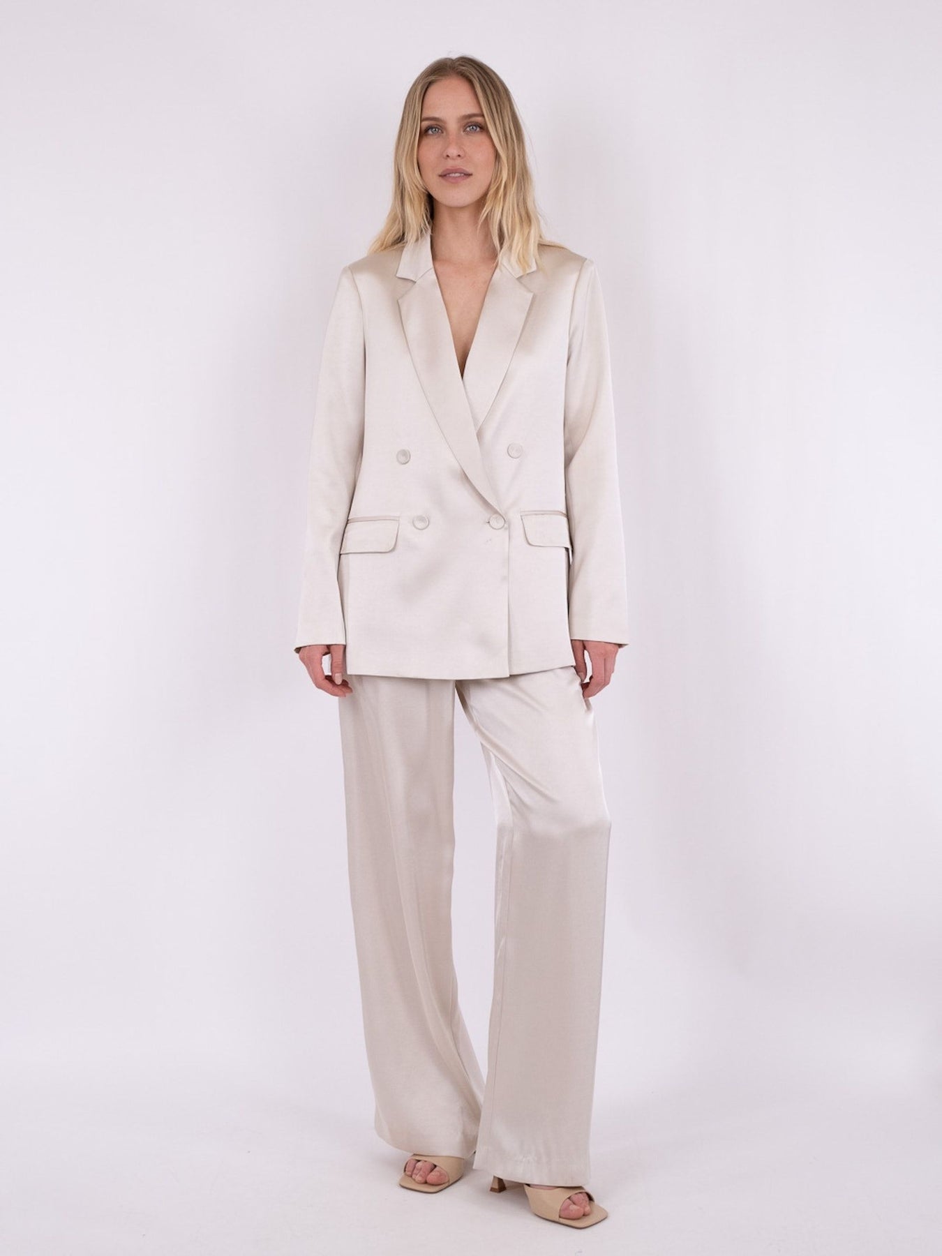 Alessandra Heavy Sateen Pants - Ivory