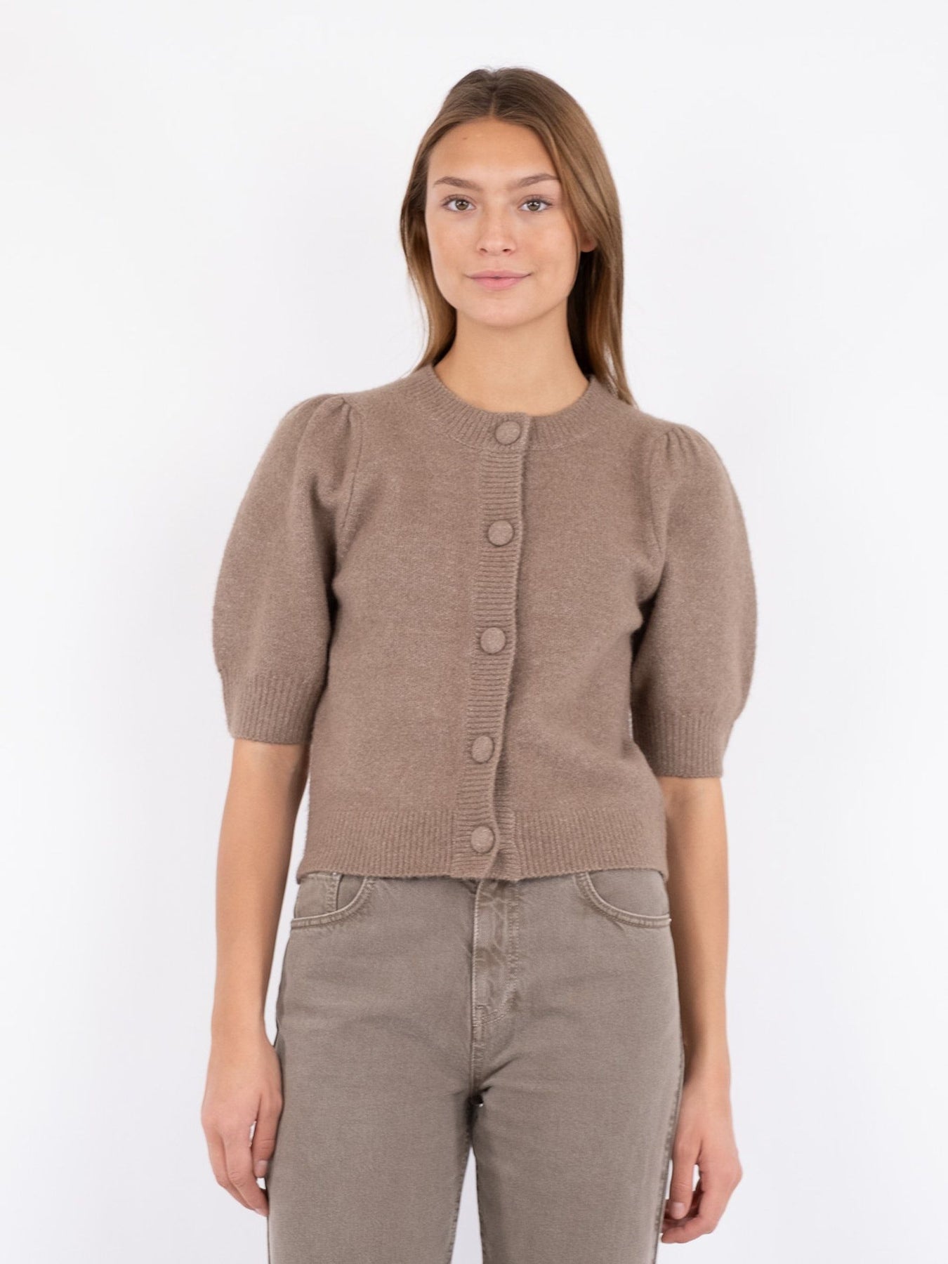 Trudy Knit Cardigan - Dusty Brown