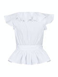 Joseline Poplin Top - White