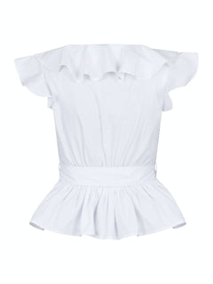 Joseline Poplin Top - White