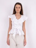 Joseline Poplin Top - White