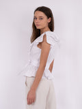 Joseline Poplin Top - White