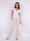 Joseline Poplin Top - White