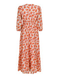 Nilana Vintage Flower Dress - Soft Tangerine