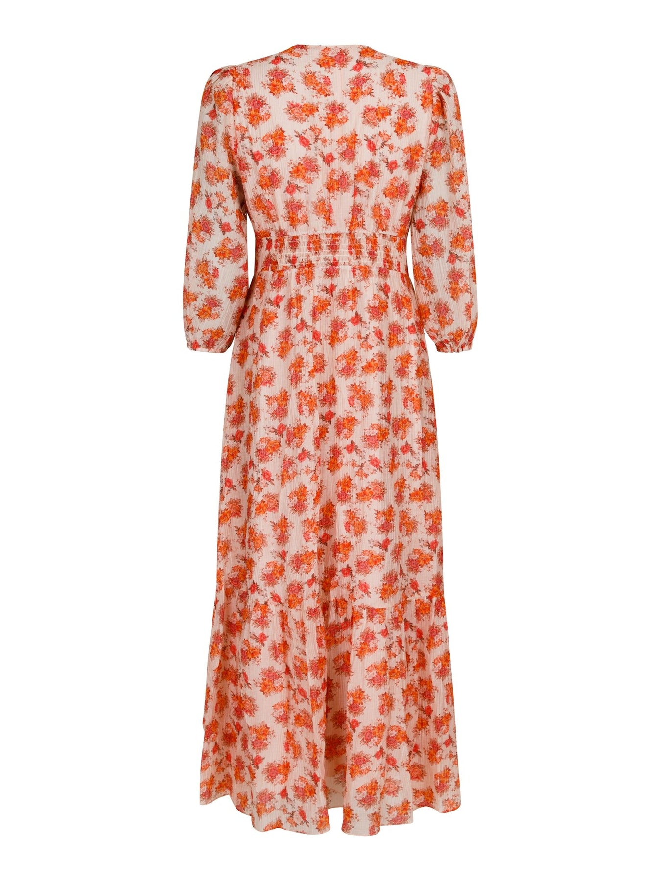 Nilana Vintage Flower Dress - Soft Tangerine