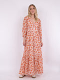Nilana Vintage Flower Dress - Soft Tangerine