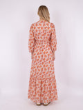 Nilana Vintage Flower Dress - Soft Tangerine