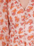 Nilana Vintage Flower Dress - Soft Tangerine