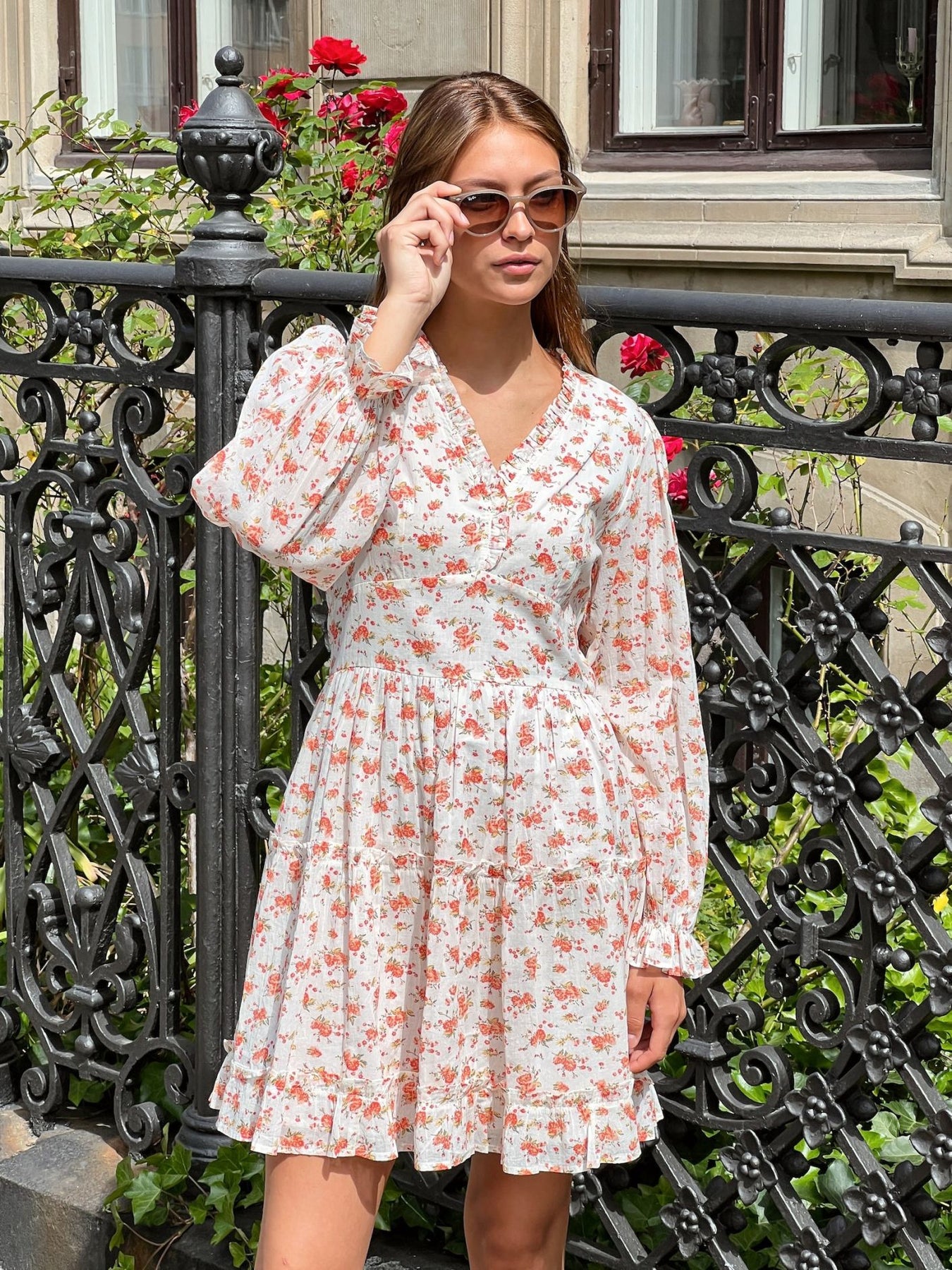 Miller Delicate Rose Dress - Tangerine