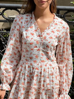 Miller Delicate Rose Dress - Tangerine