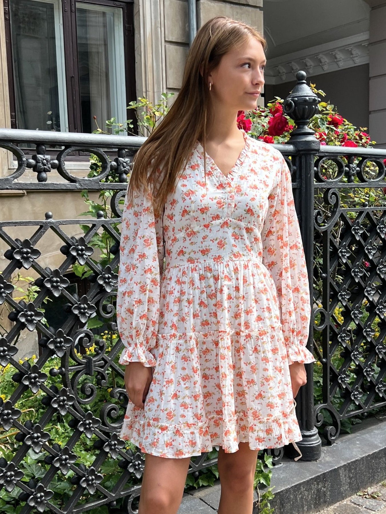 Miller Delicate Rose Dress - Tangerine